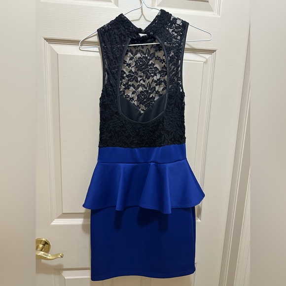 Royal blue dress - small - peplum style - Picture 2 of 5